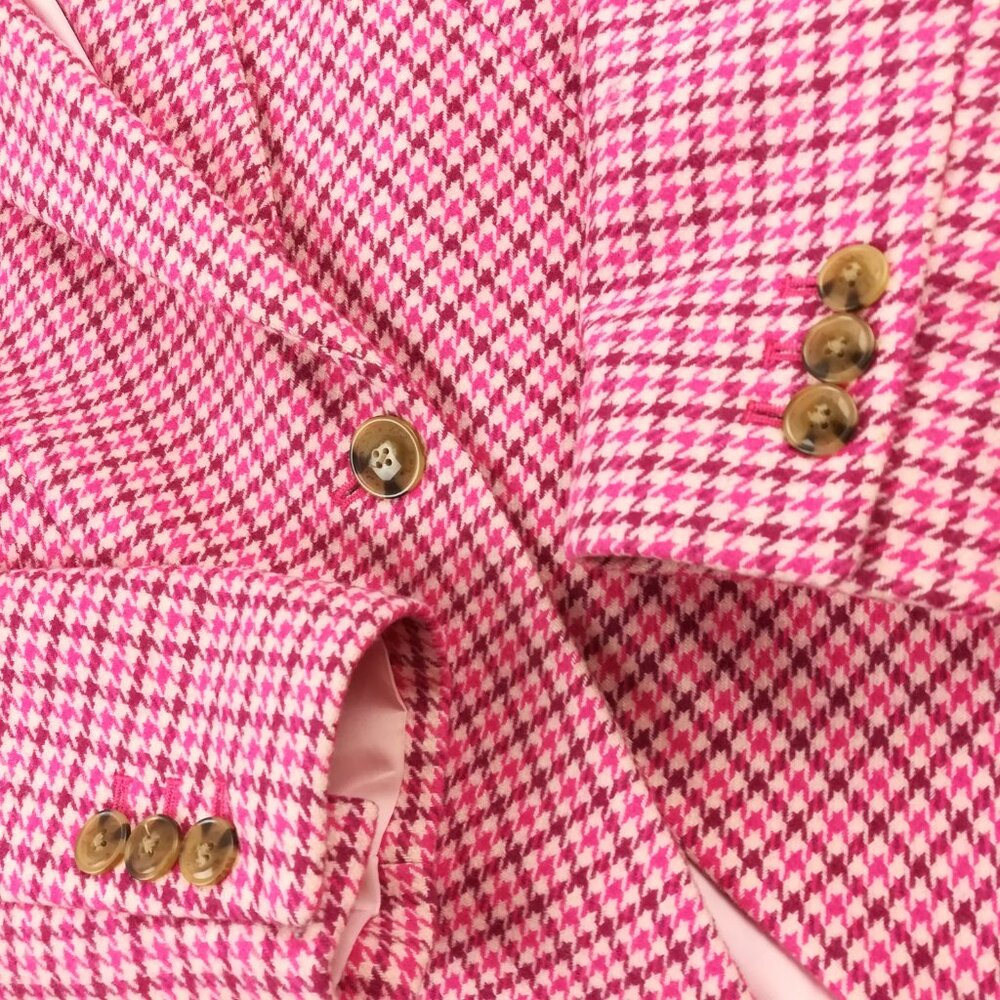 J. Crew Pink Houndstooth Skirt Suit Set - Picture 4 of 16